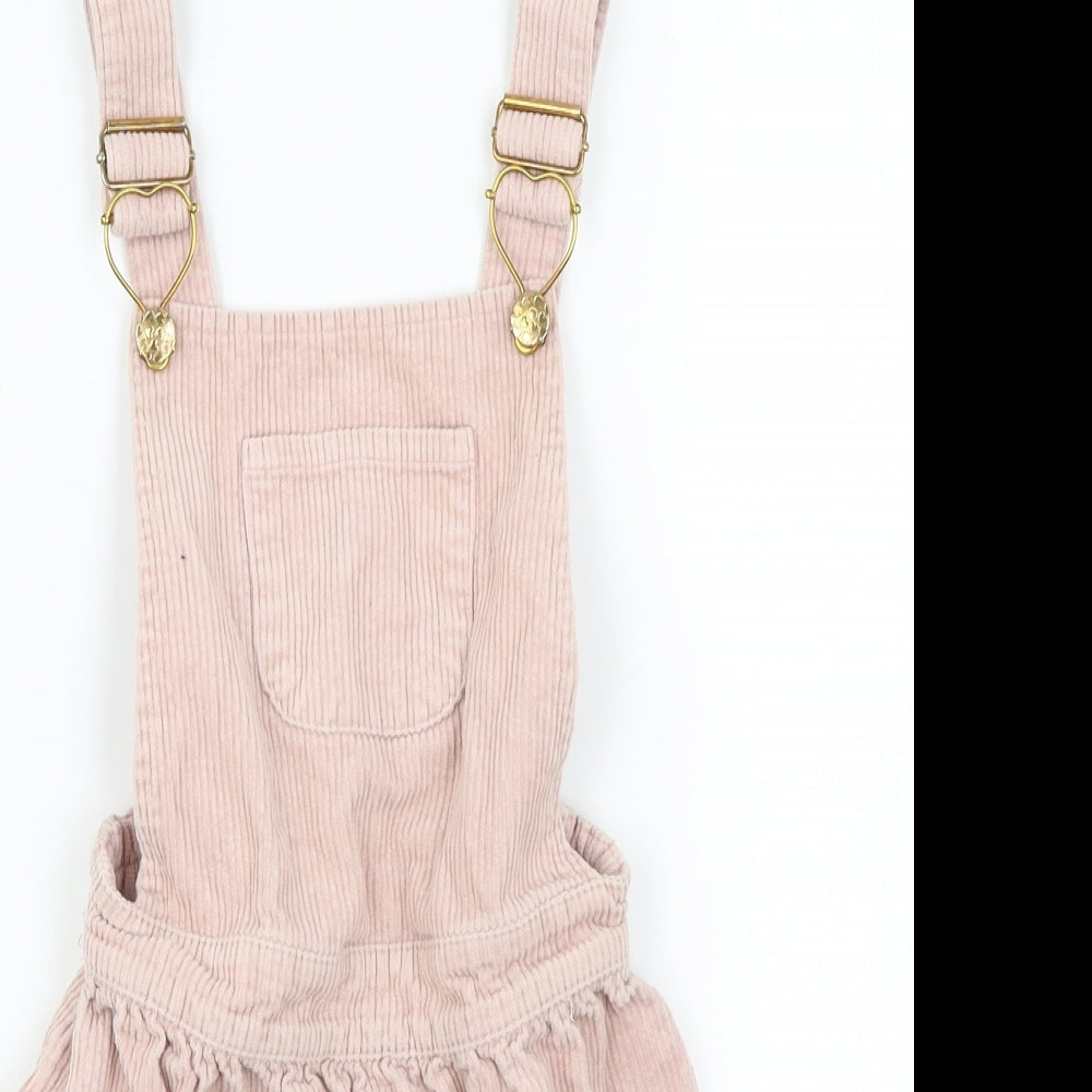 Primark Girls Pink   Pinafore/Dungaree Dress  Size 5-6 Years