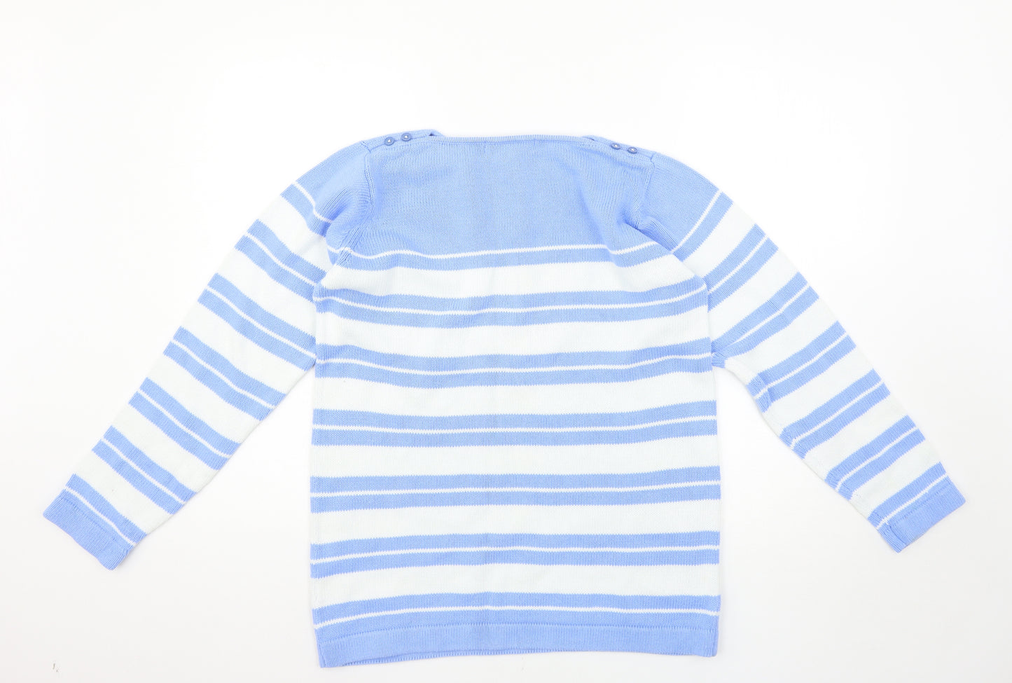 EWM Womens Blue Striped  Pullover Jumper Size M