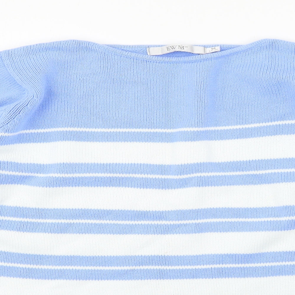 EWM Womens Blue Striped  Pullover Jumper Size M