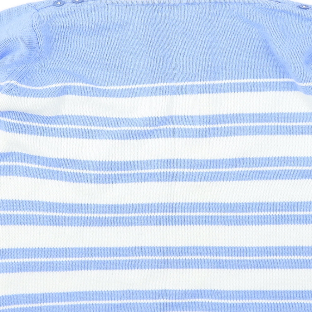 EWM Womens Blue Striped  Pullover Jumper Size M