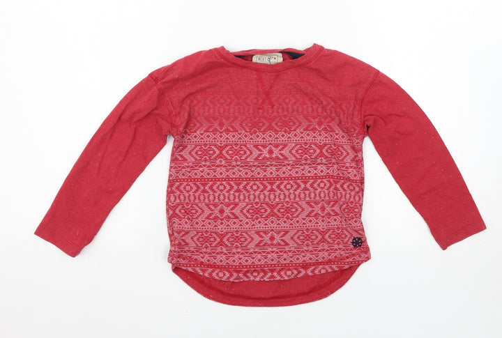 NEXT Girls Red Argyle/Diamond Basic T-Shirt Size 5 Years