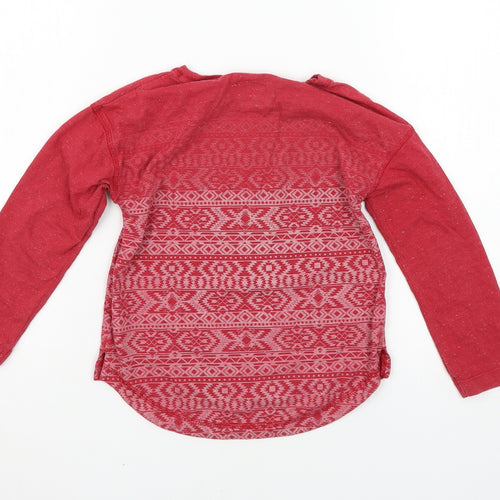 NEXT Girls Red Argyle/Diamond  Basic T-Shirt Size 5 Years