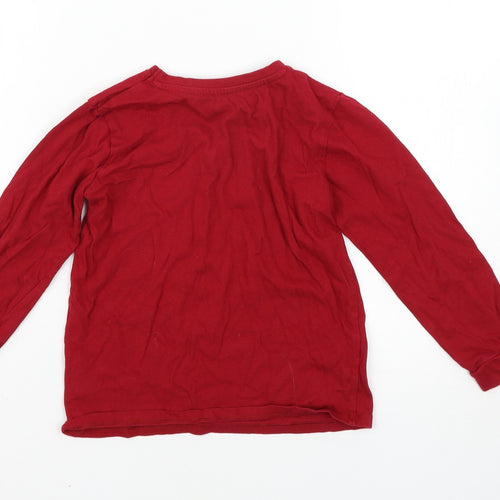 Nutmeg Girls Red Solid  Top Pyjama Top Size 6-7 Years