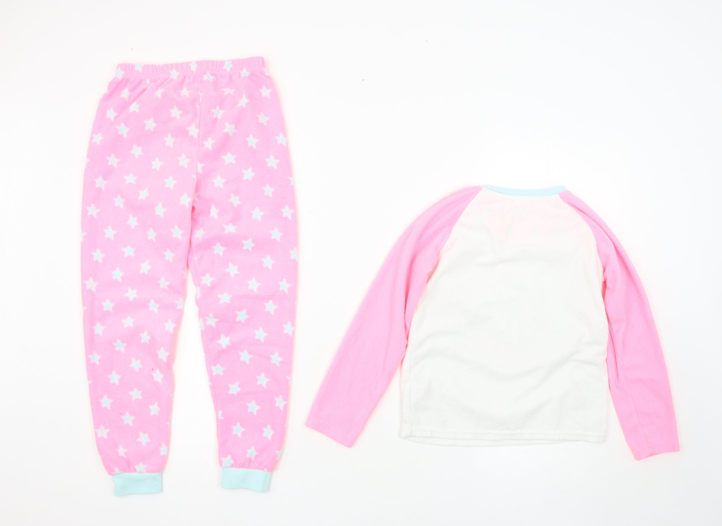 Primark Girls Pink Solid  Top Pyjama Set Size 7-8 Years