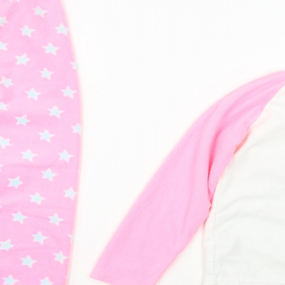 Primark Girls Pink Solid  Top Pyjama Set Size 7-8 Years