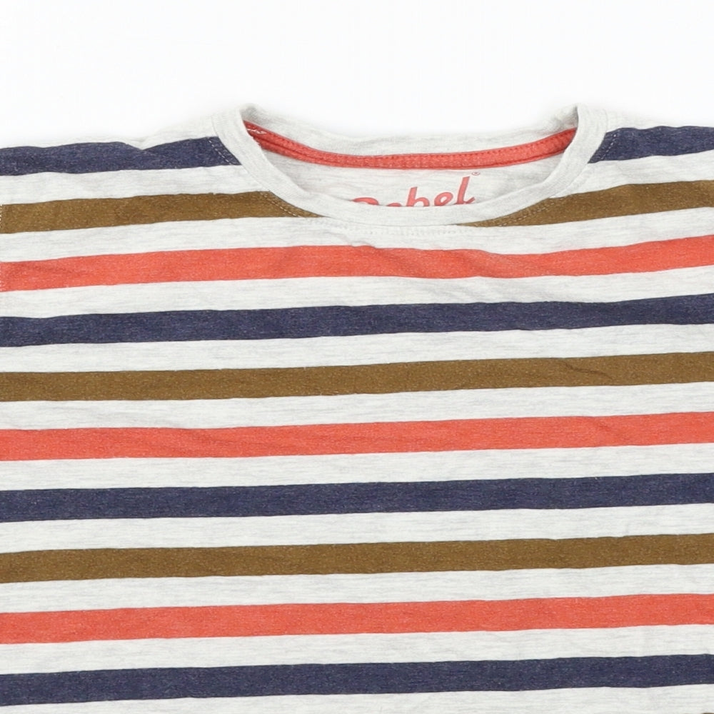 Rebel Boys Multicoloured Striped  Basic T-Shirt Size 8-9 Years