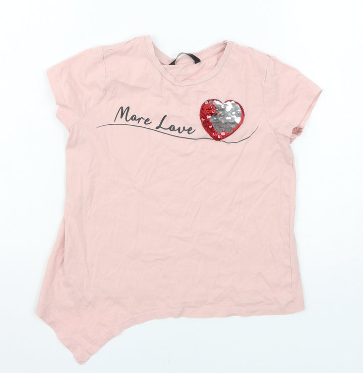 George Girls Pink Basic T-Shirt Size 7-8 Years