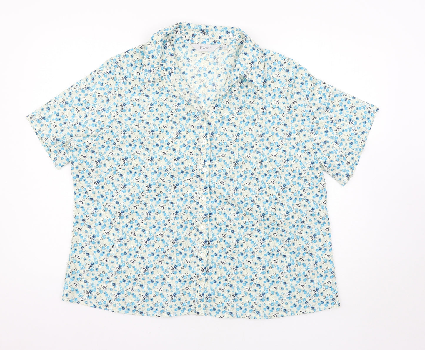 EWM Womens Blue Floral  Basic Blouse Size 20