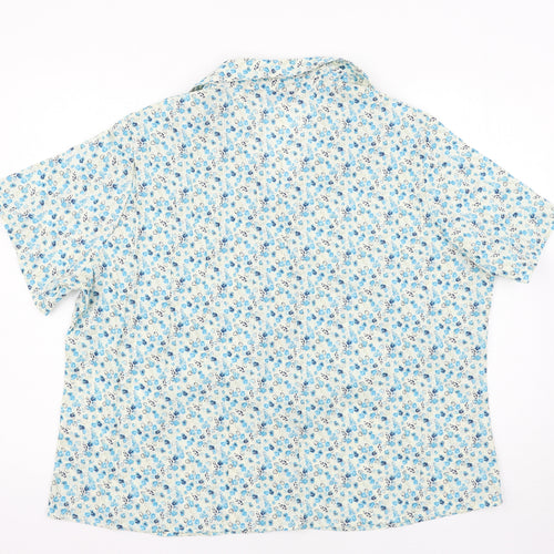 EWM Womens Blue Floral  Basic Blouse Size 20