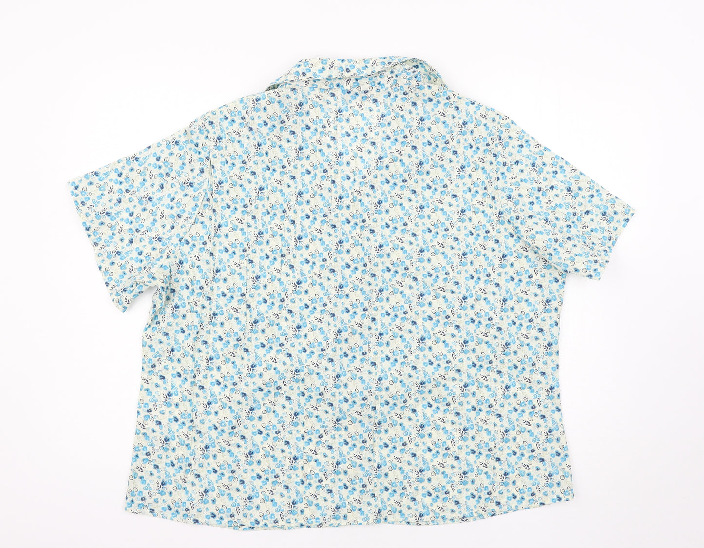 EWM Womens Blue Floral  Basic Blouse Size 20