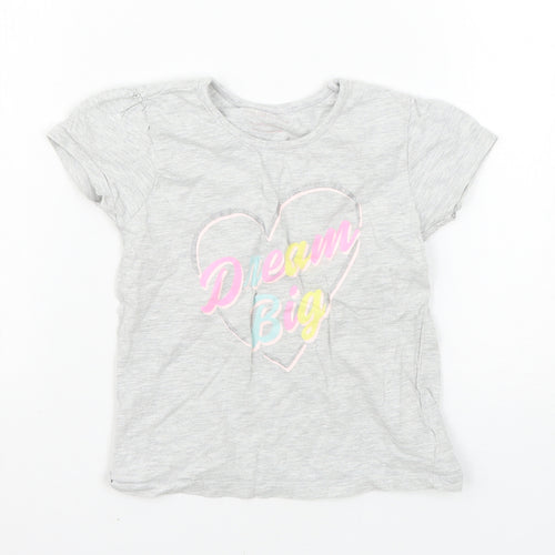 Primark Girls Grey   Basic T-Shirt Size 4-5 Years