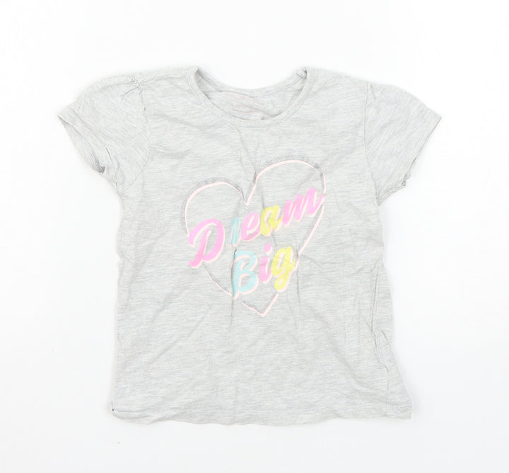 Primark Girls Grey   Basic T-Shirt Size 4-5 Years