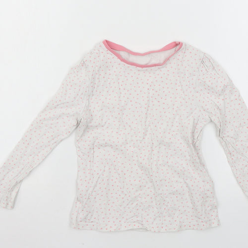 George Girls White Spotted  Basic T-Shirt Size 6-7 Years