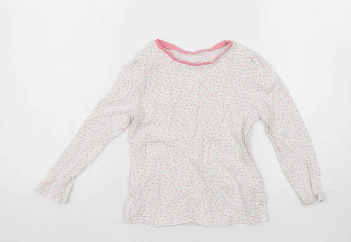 George Girls White Spotted  Basic T-Shirt Size 6-7 Years