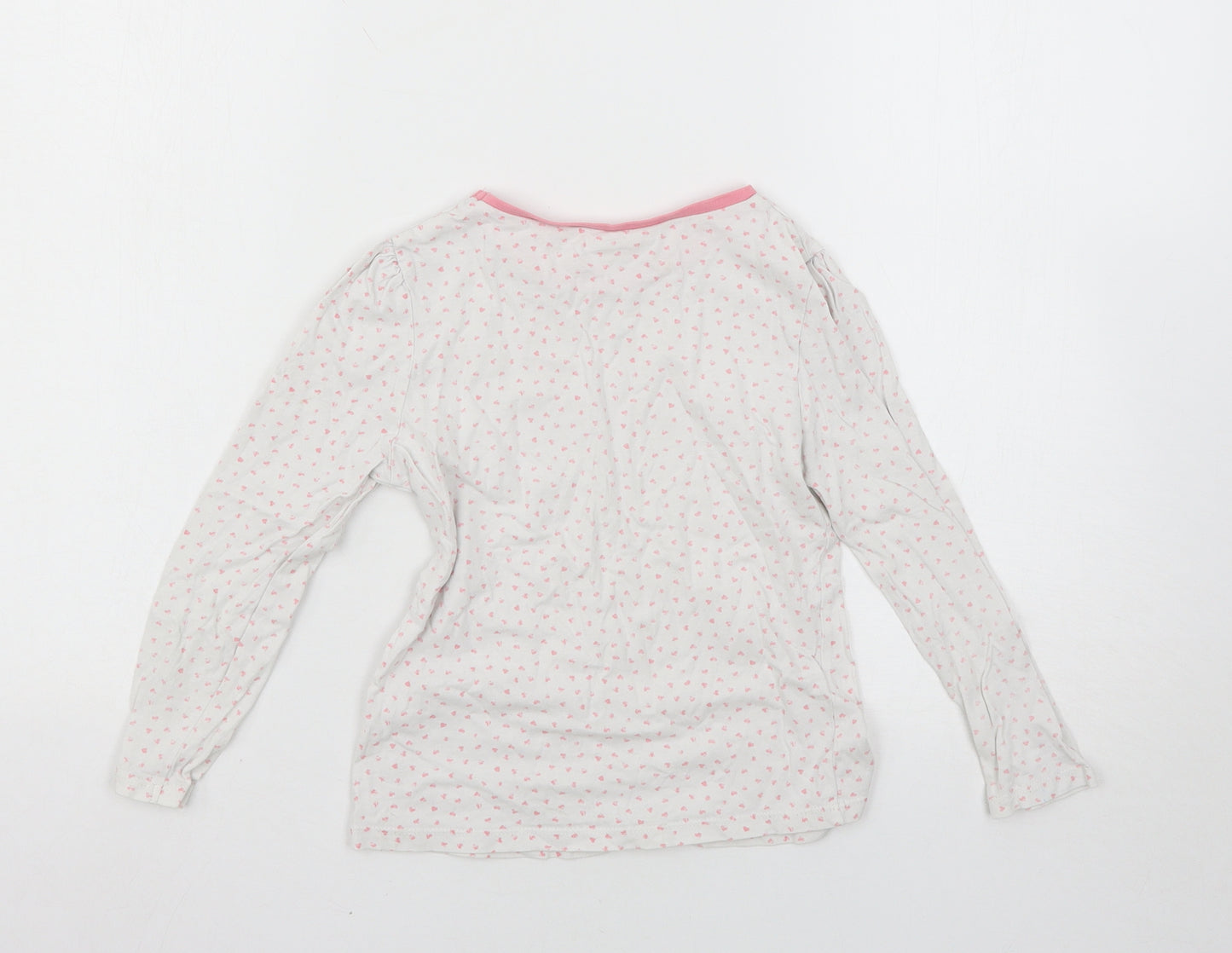 George Girls White Spotted  Basic T-Shirt Size 6-7 Years