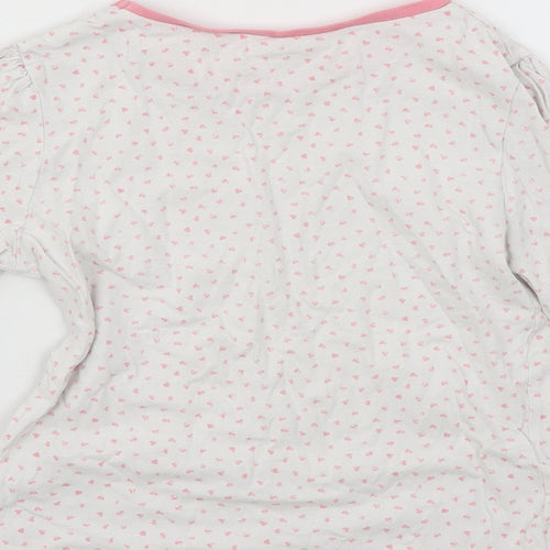 George Girls White Spotted  Basic T-Shirt Size 6-7 Years