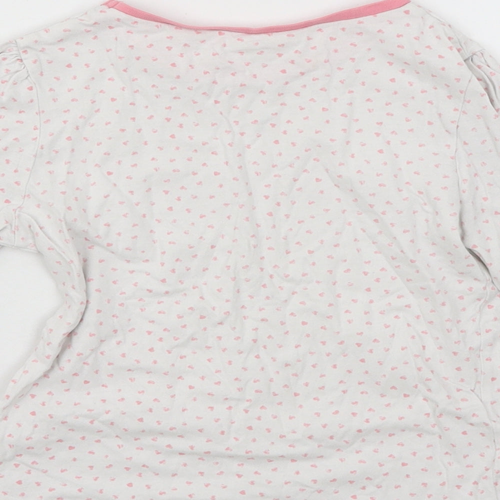George Girls White Spotted  Basic T-Shirt Size 6-7 Years