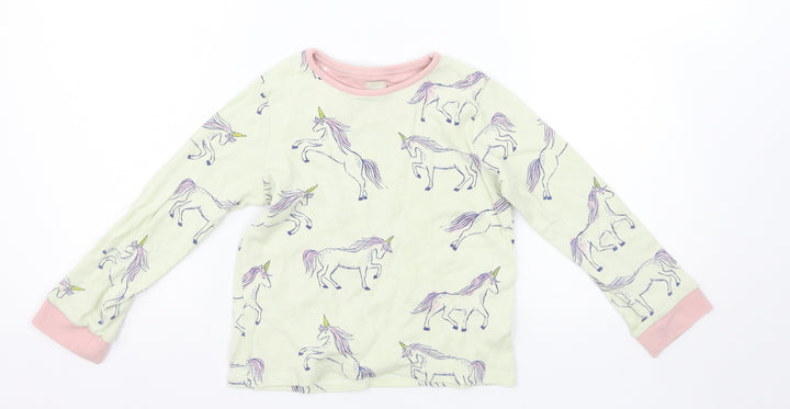 John Lewis Girls Multicoloured Solid Top Pyjama Set Size 7 Years