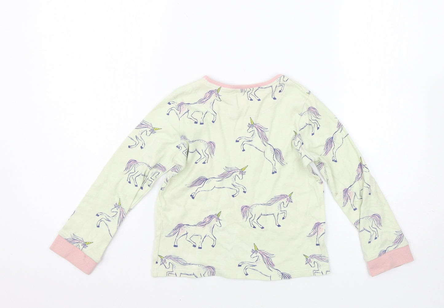 John Lewis Girls Multicoloured Solid  Top Pyjama Set Size 7 Years