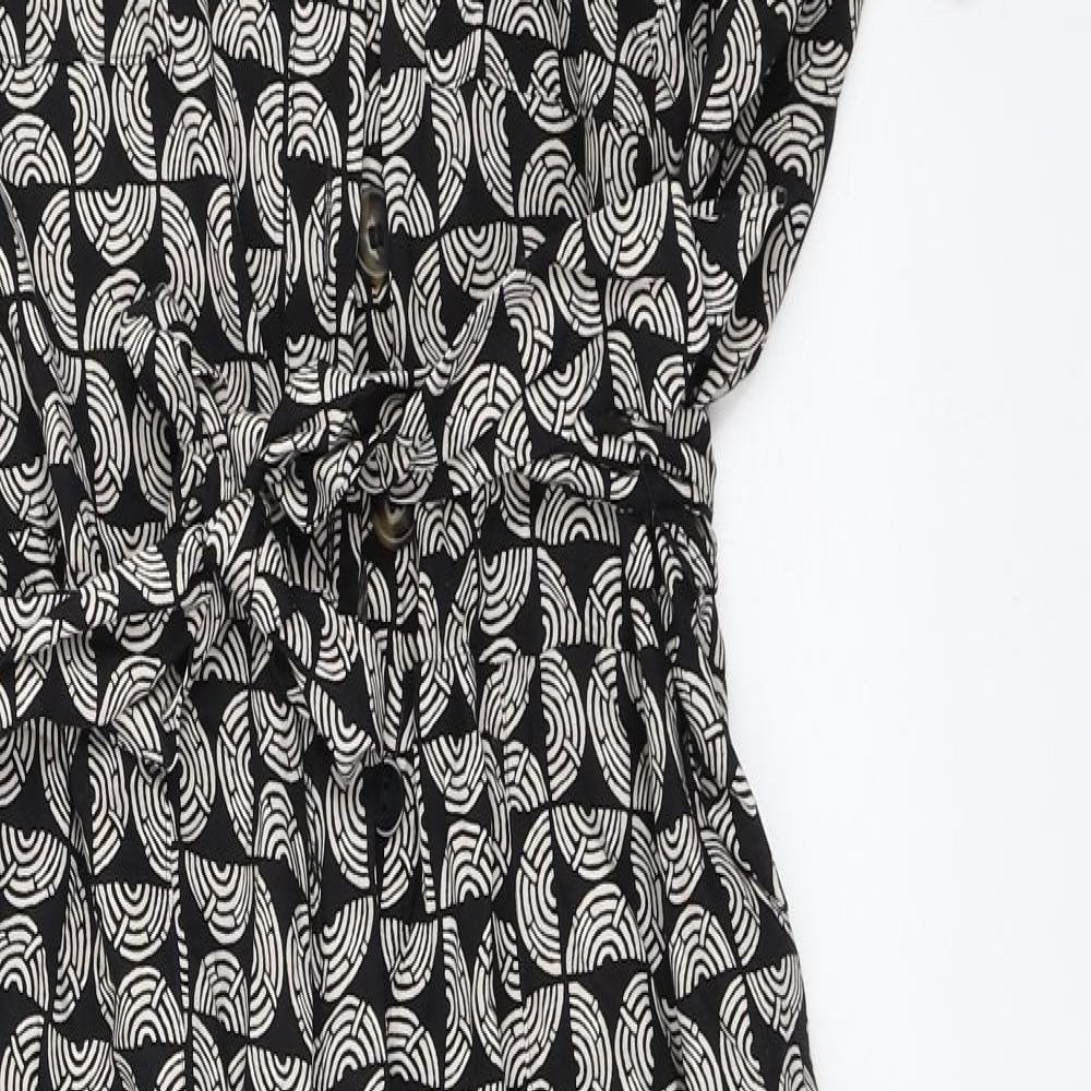 Principles Womens Black Geometric  Jumpsuit One-Piece Size 14