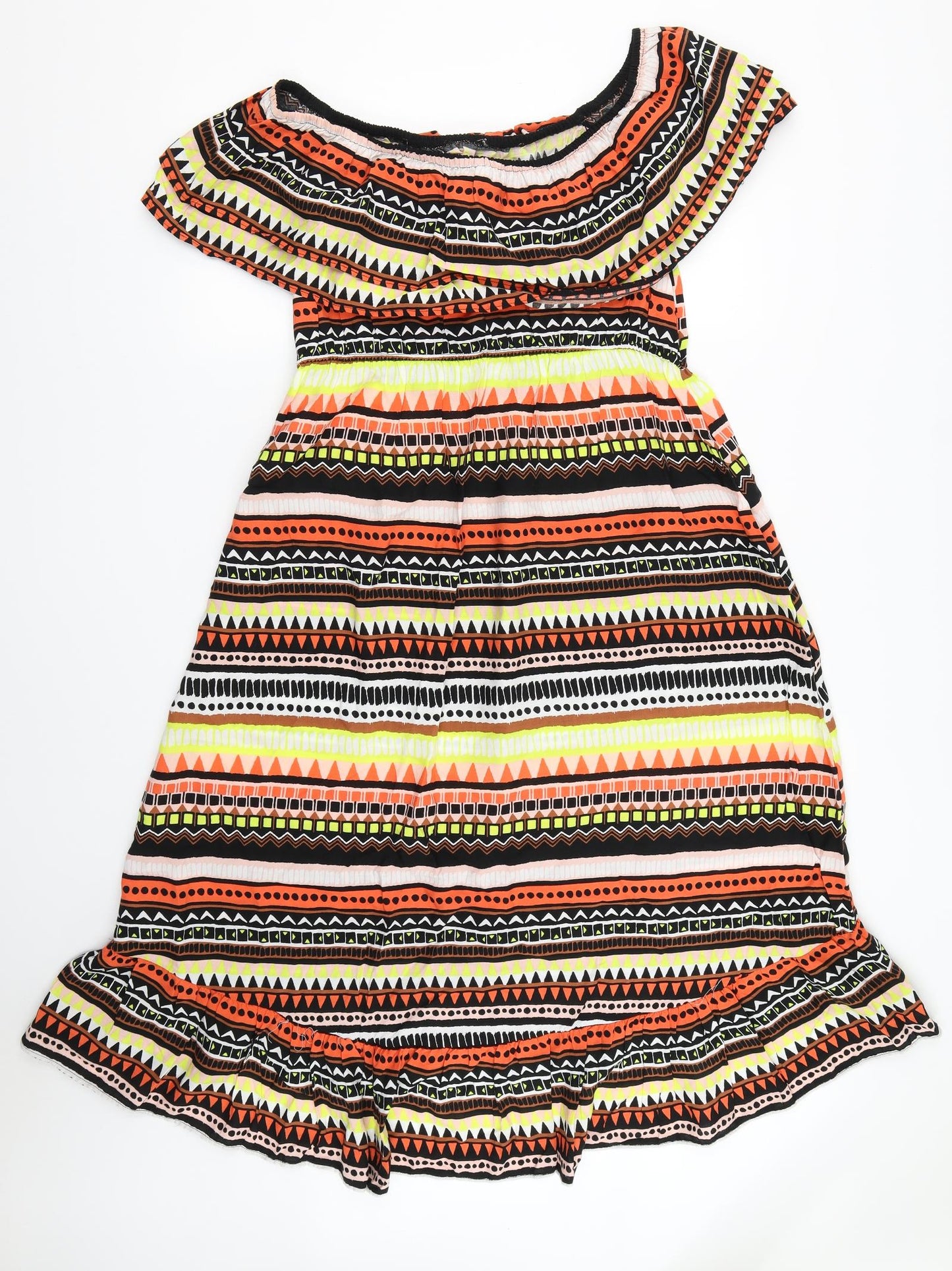 George Womens Black Geometric  Fit & Flare  Size 14