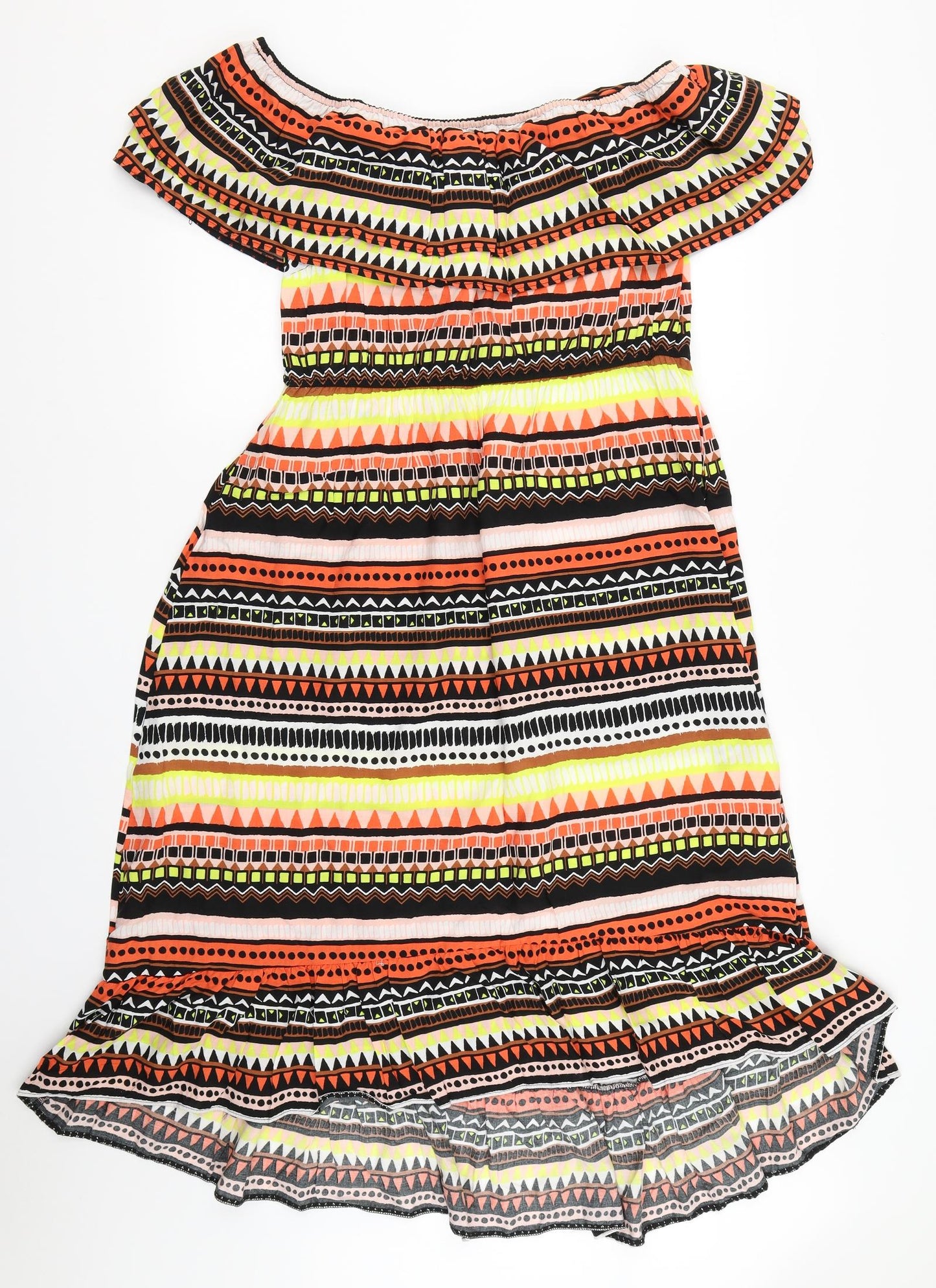 George Womens Black Geometric  Fit & Flare  Size 14