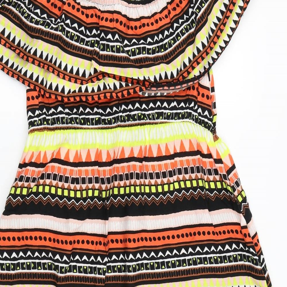 George Womens Black Geometric  Fit & Flare  Size 14