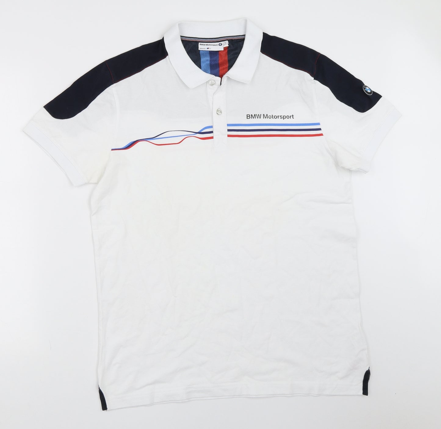 BMW Mens White    Polo Size L  - bmw motorsport