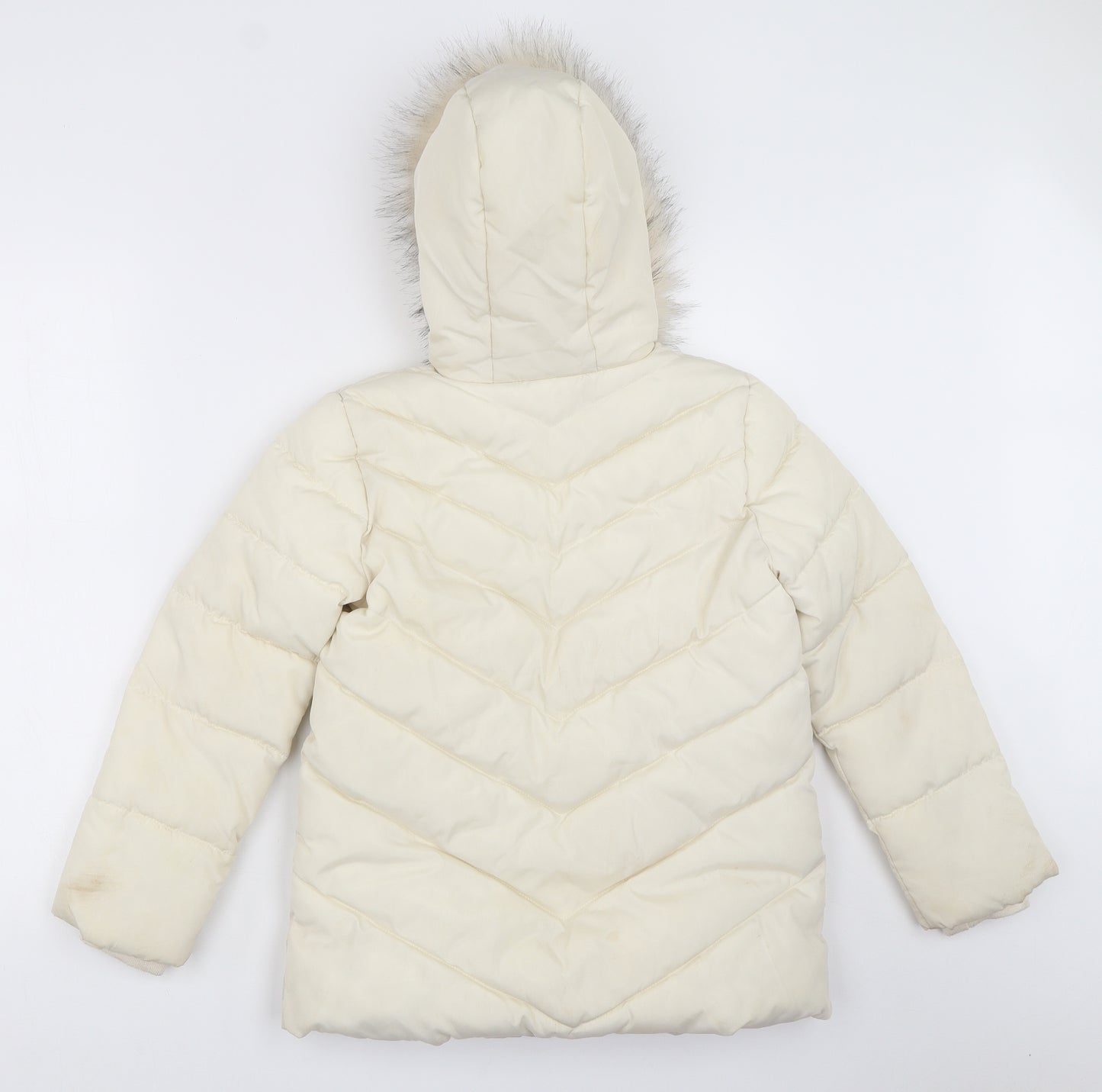 George Girls Ivory   Puffer Jacket Coat Size 9-10 Years