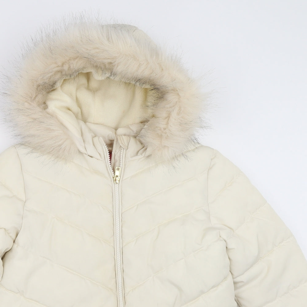 George Girls Ivory   Puffer Jacket Coat Size 9-10 Years