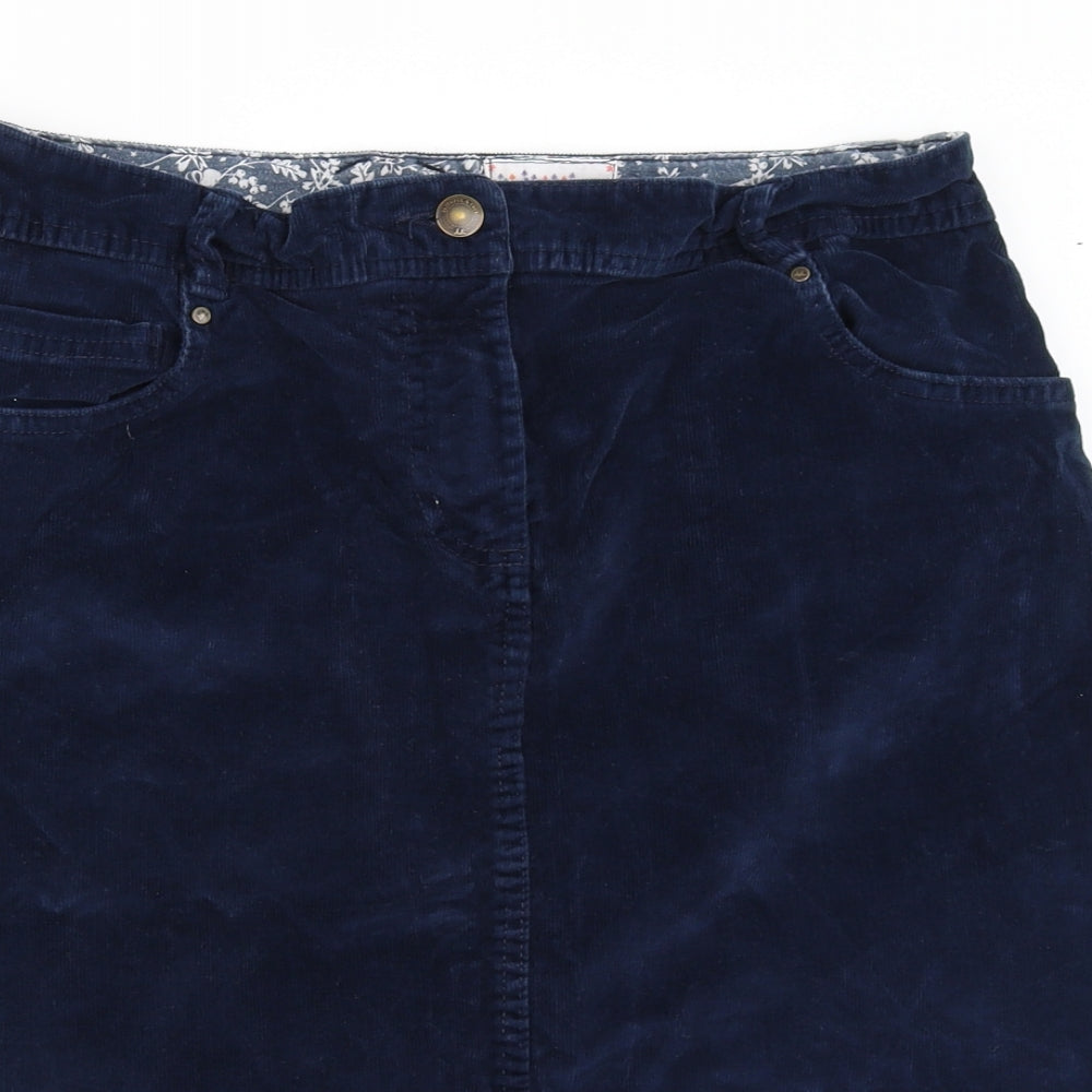 Mantaray Womens Blue  Corduroy A-Line Skirt Size 12