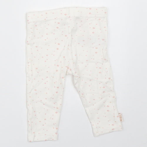 F&F Girls White   Capri Trousers Size 3-6 Months  - disney