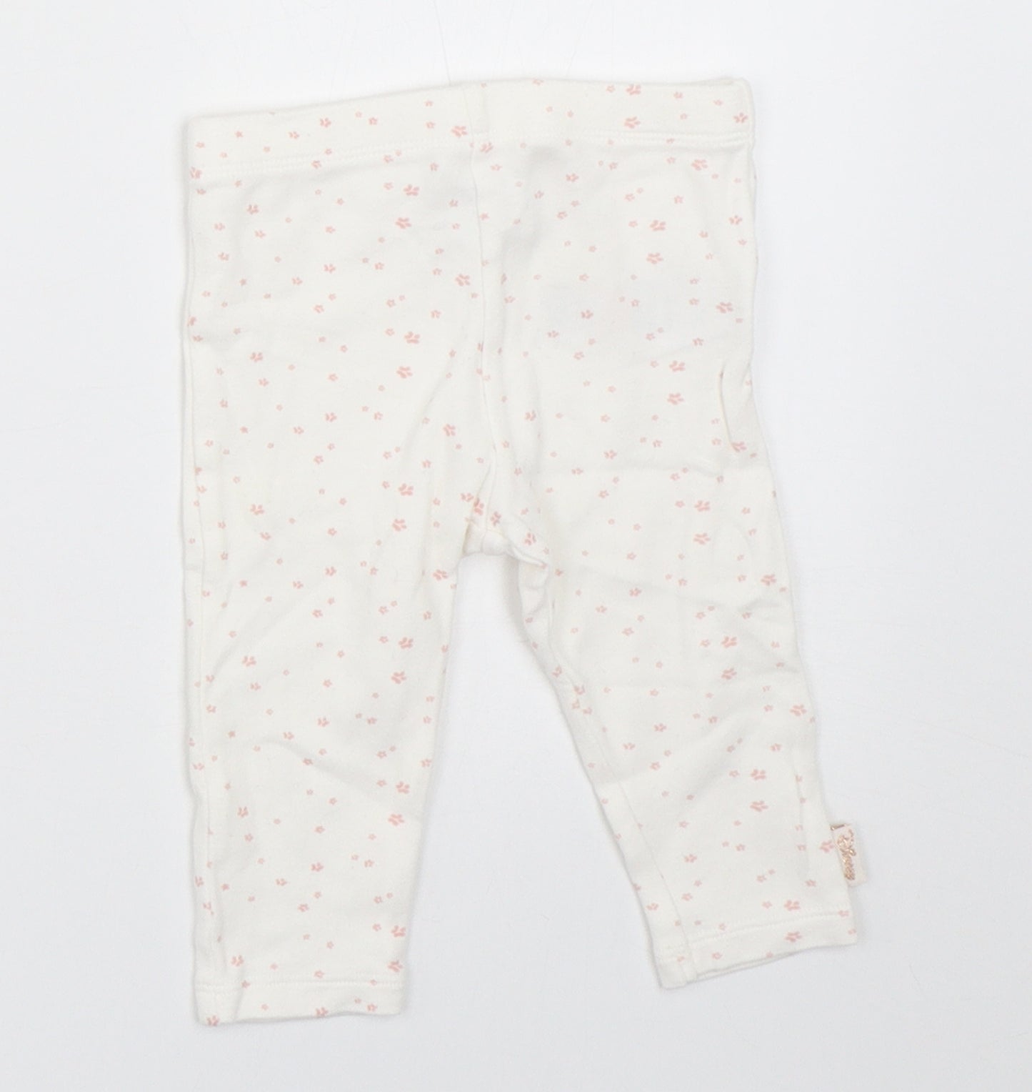 F&F Girls White   Capri Trousers Size 3-6 Months  - disney