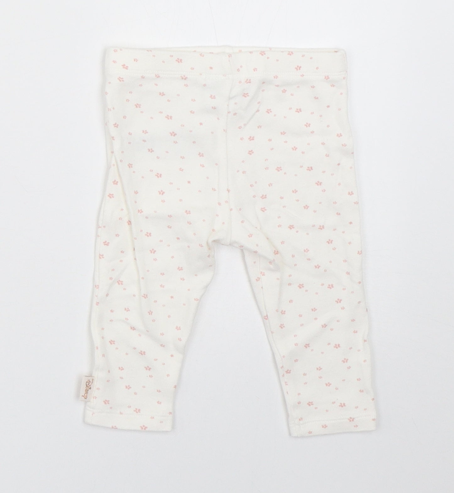 F&F Girls White   Capri Trousers Size 3-6 Months  - disney