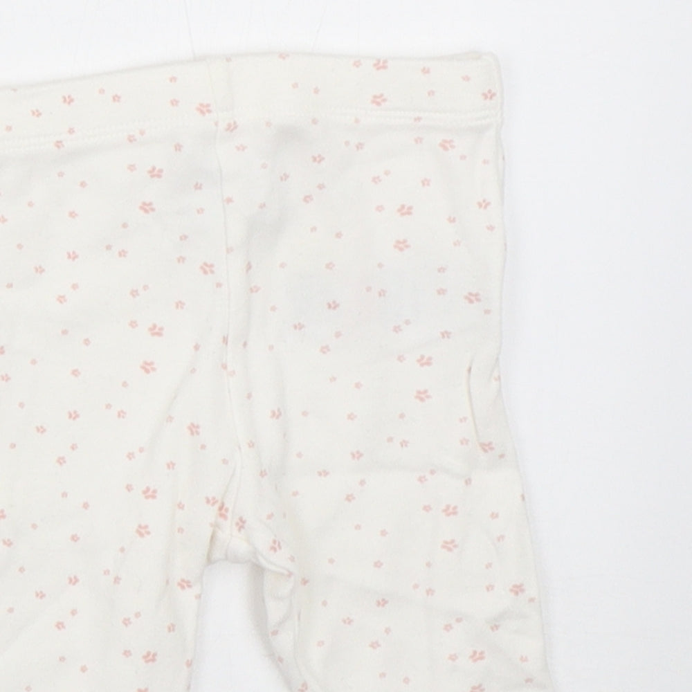 F&F Girls White   Capri Trousers Size 3-6 Months  - disney