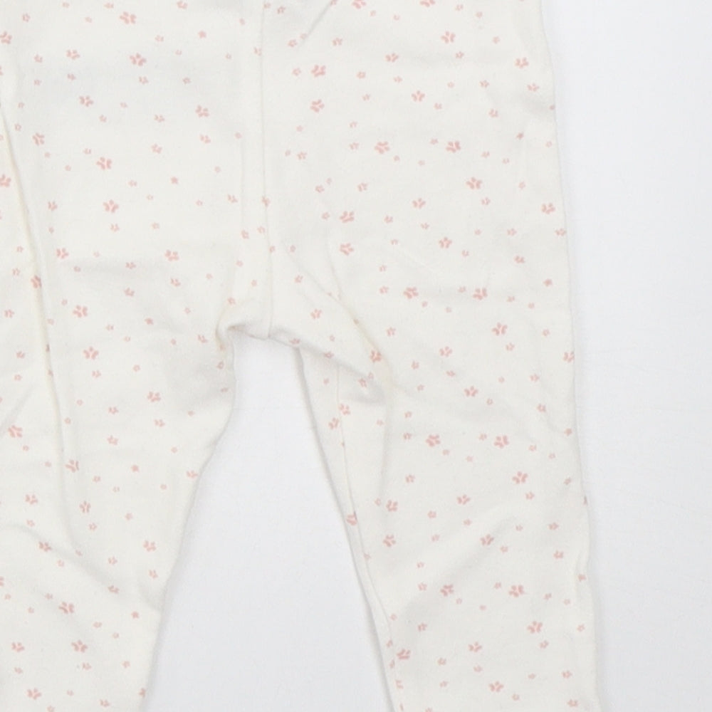 F&F Girls White   Capri Trousers Size 3-6 Months  - disney