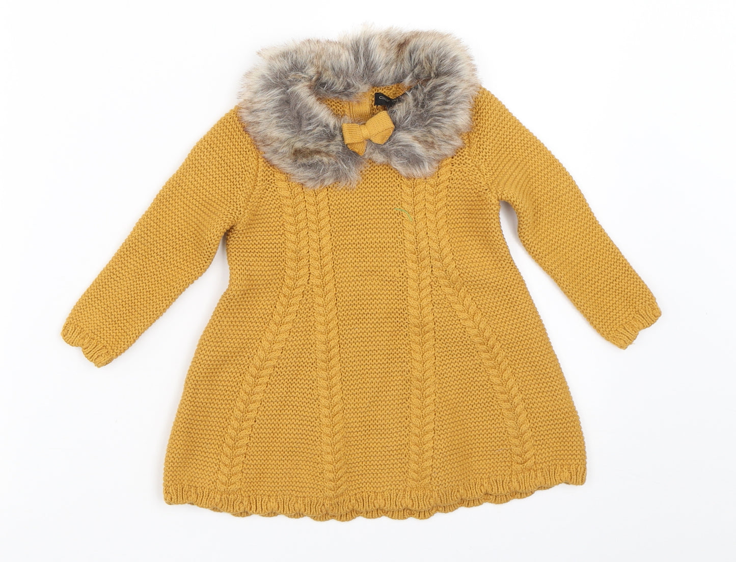 Christian Siriano Girls Yellow   Jumper Dress  Size 6-9 Months