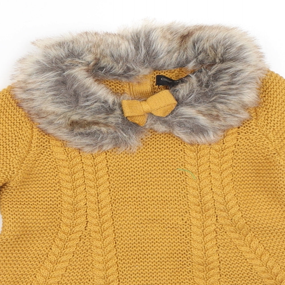 Christian Siriano Girls Yellow   Jumper Dress  Size 6-9 Months