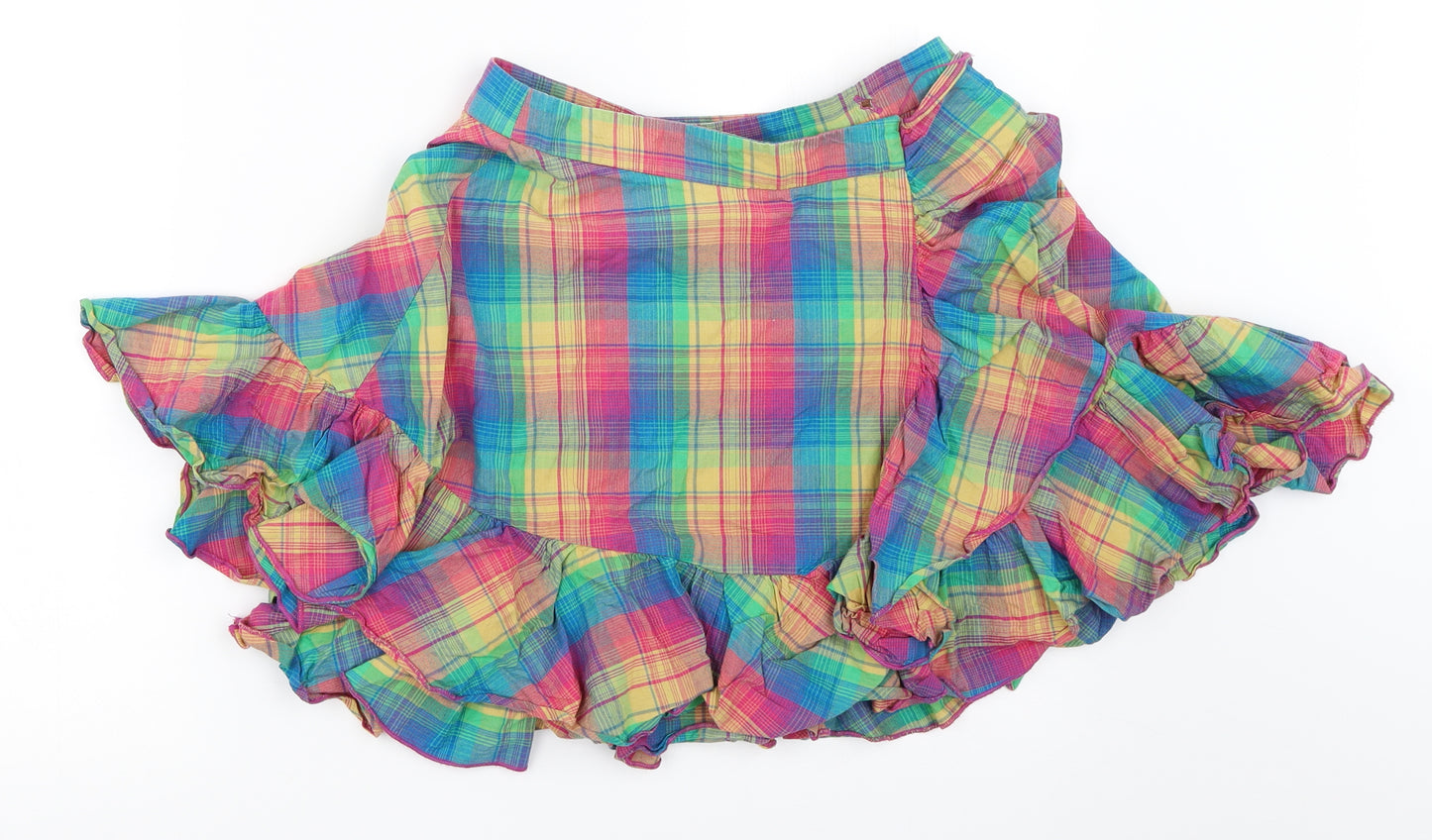 Warehouse Womens Blue Check  Wrap Skirt Size 6