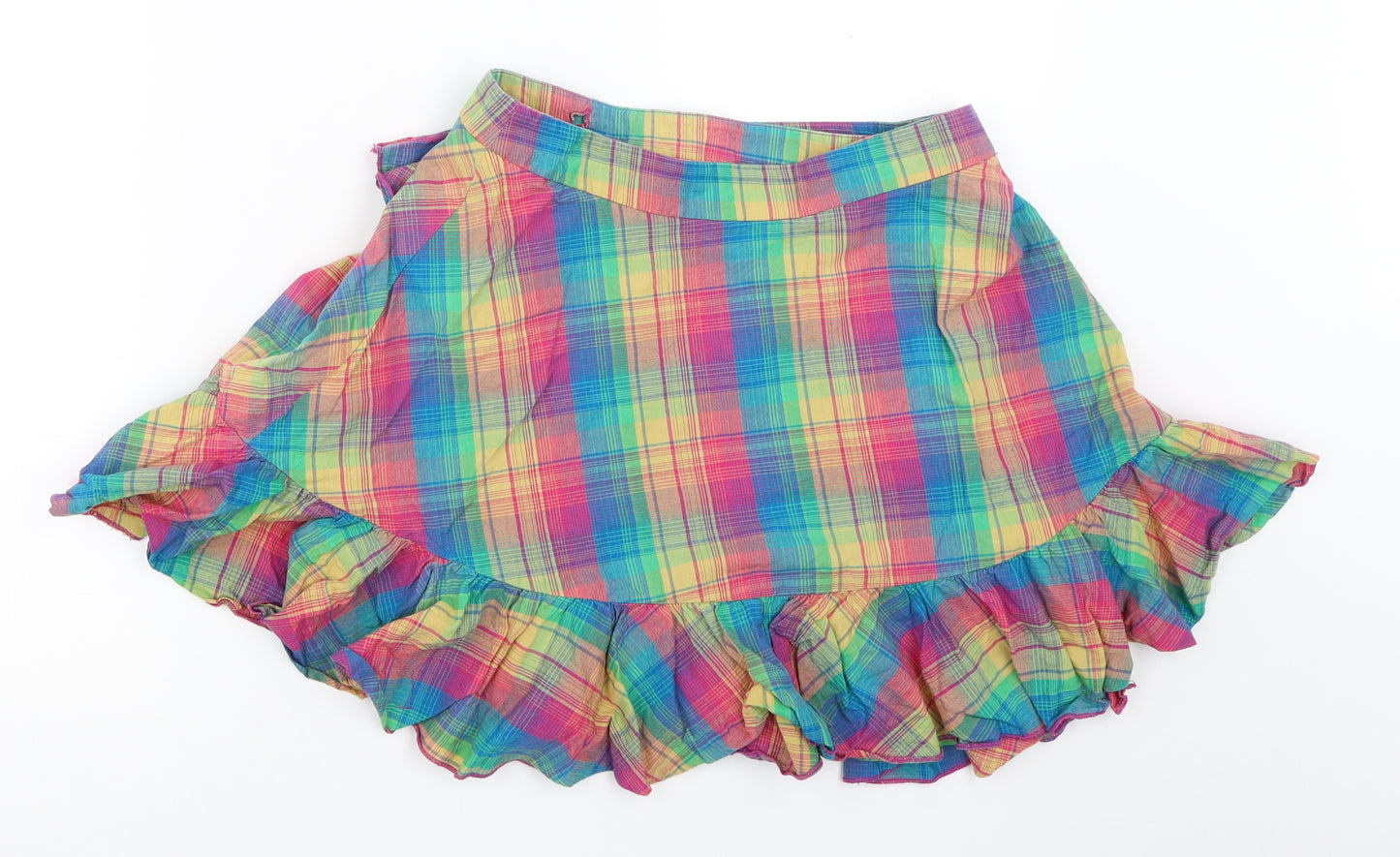 Warehouse Womens Blue Check  Wrap Skirt Size 6