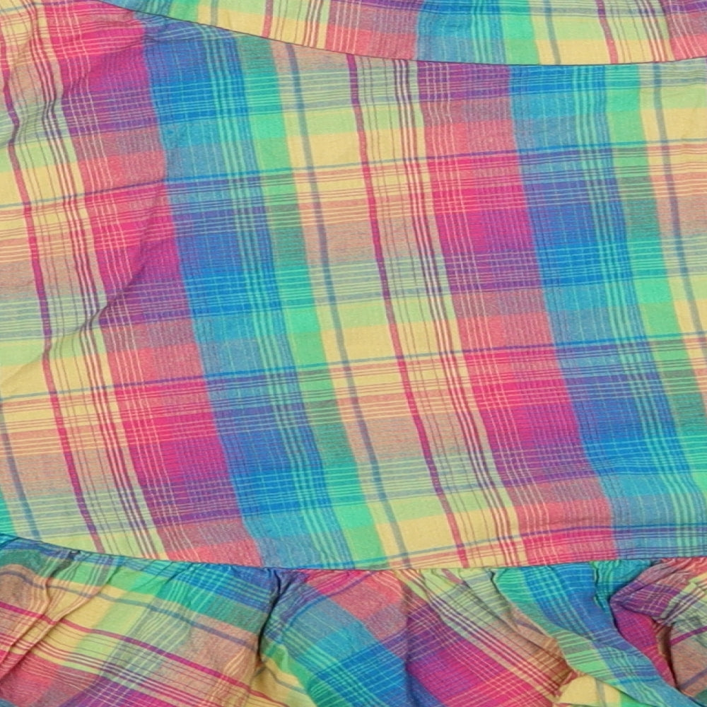 Warehouse Womens Blue Check  Wrap Skirt Size 6