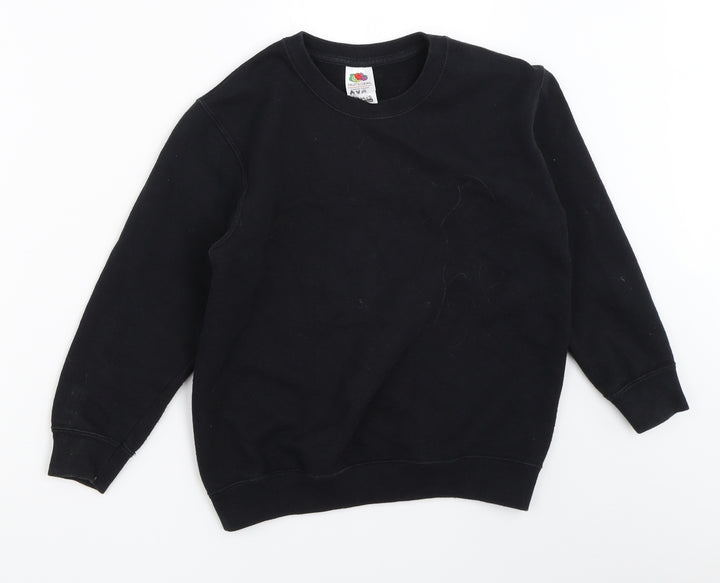 Fruit of the Loom Boys Black Pullover Sweatshirt Size 7-8 Years