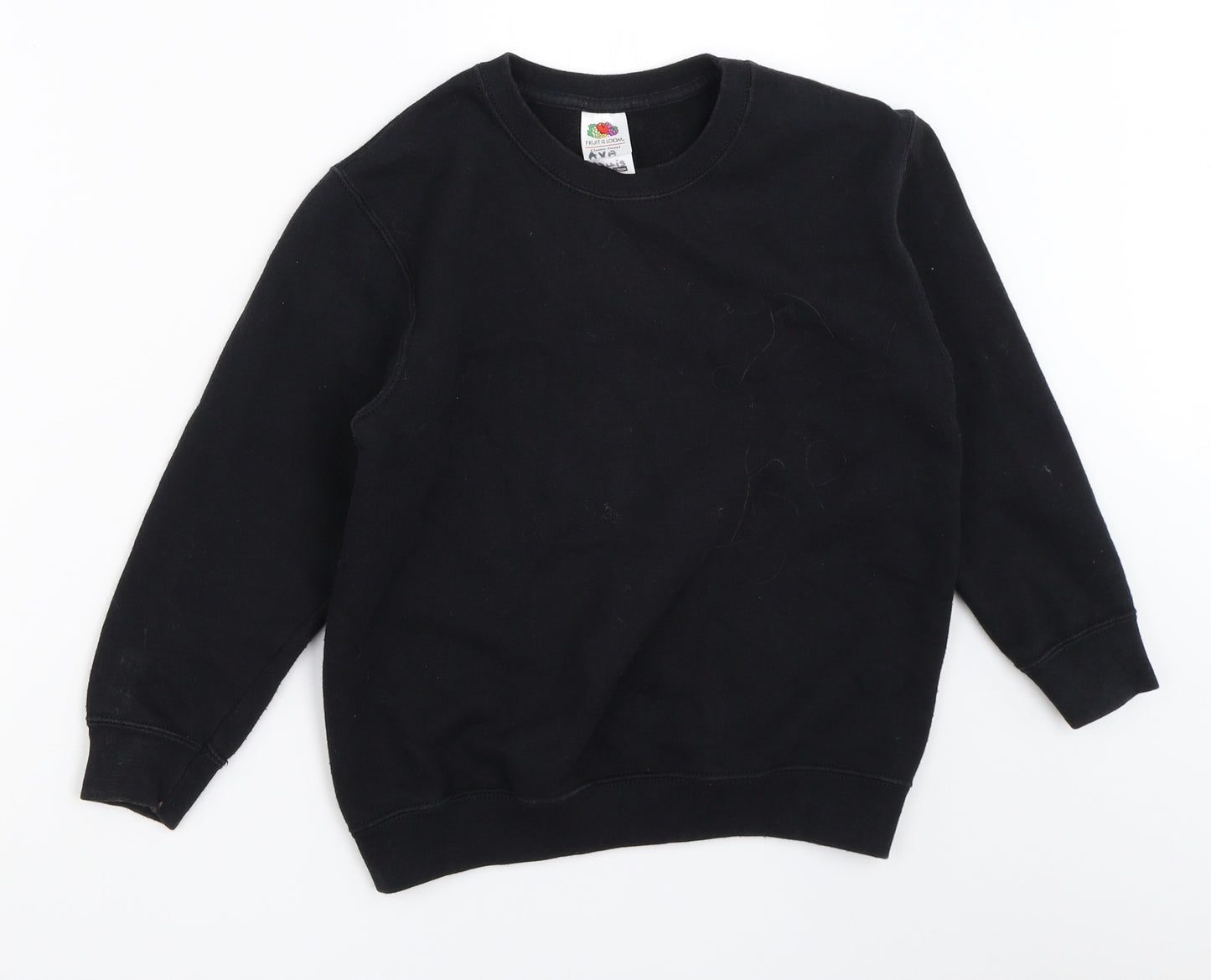 Fruit of the Loom Boys Black   Pullover Sweatshirt Size 7-8 Years