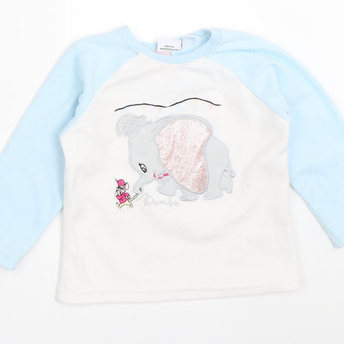 Primark Girls White Colourblock  Top Pyjama Top Size 2-3 Years  - dumbo