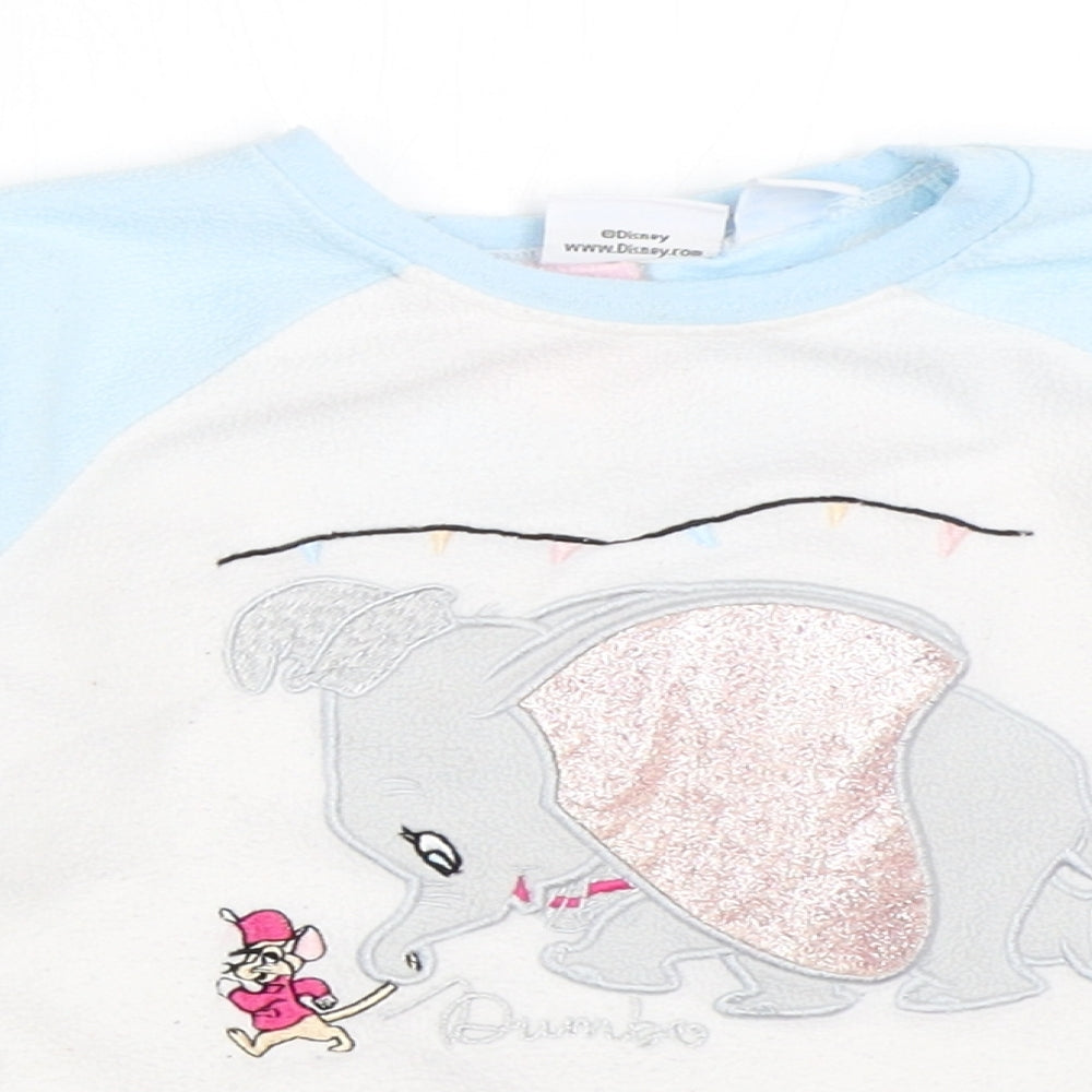 Primark Girls White Colourblock  Top Pyjama Top Size 2-3 Years  - dumbo