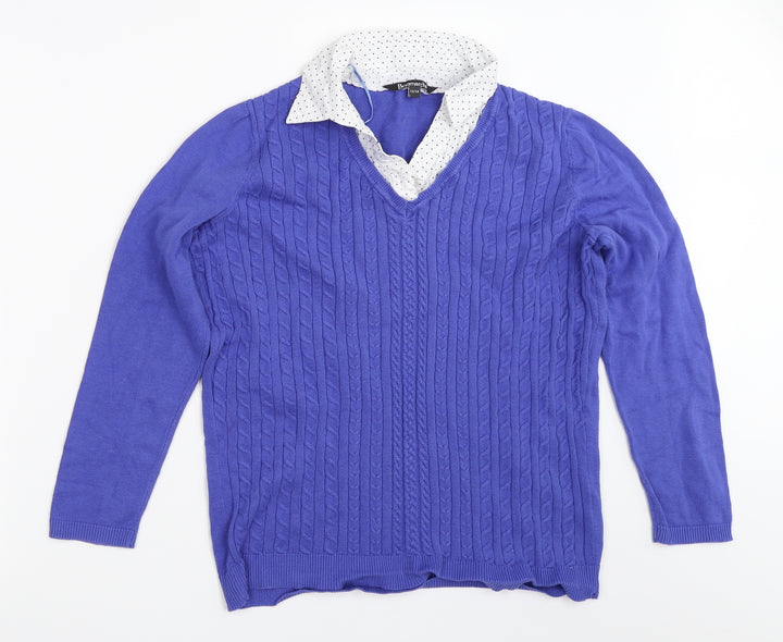 Bonmarché Womens Blue Pullover Jumper Size 12