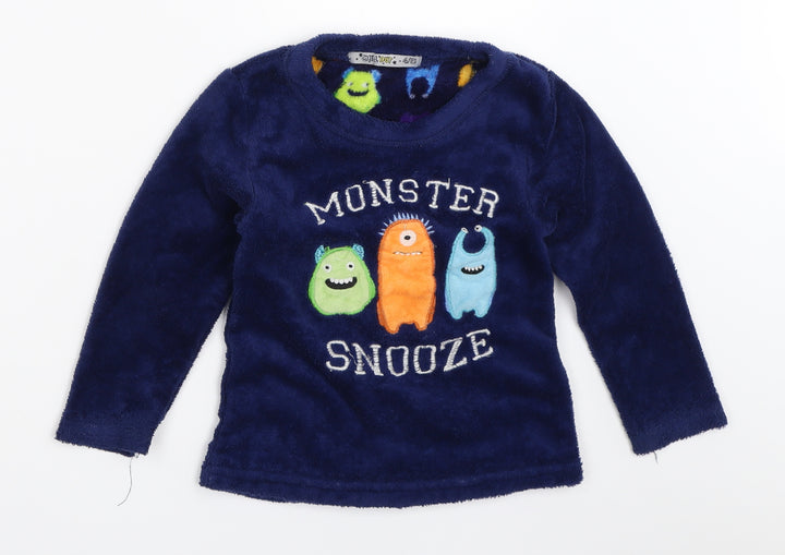 Preworn Boys Blue Solid Pyjama Top Size 4-5 Years