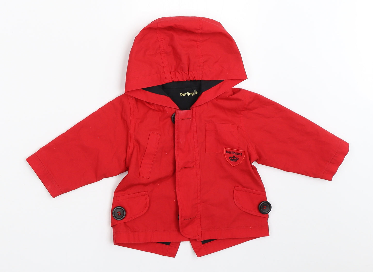 Berlingot Boys Red   Basic Coat Coat Size 3-6 Months