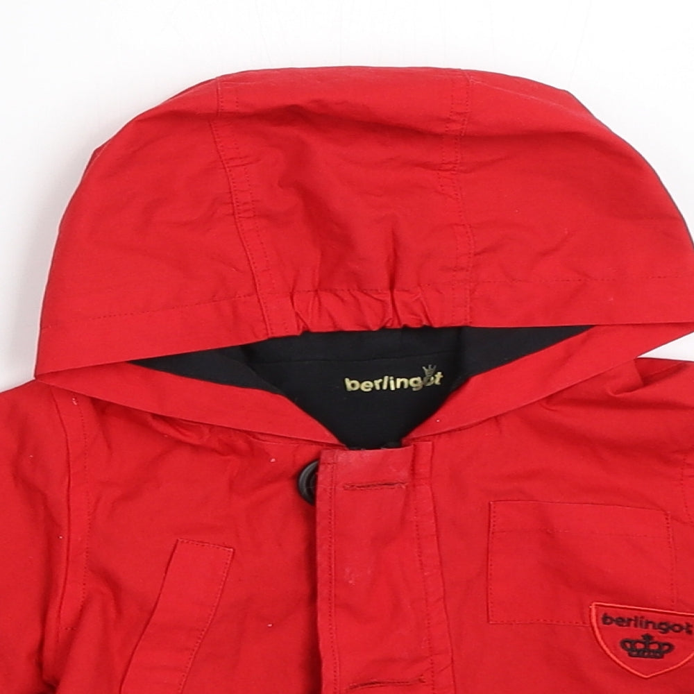 Berlingot Boys Red   Basic Coat Coat Size 3-6 Months