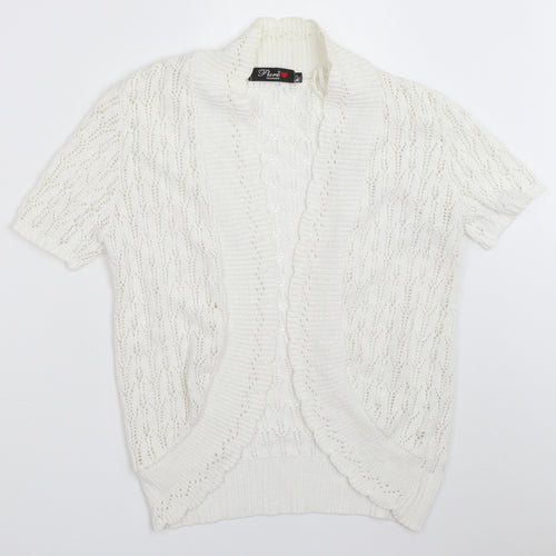 Pure Fashion Womens White   Cardigan Jumper Size S